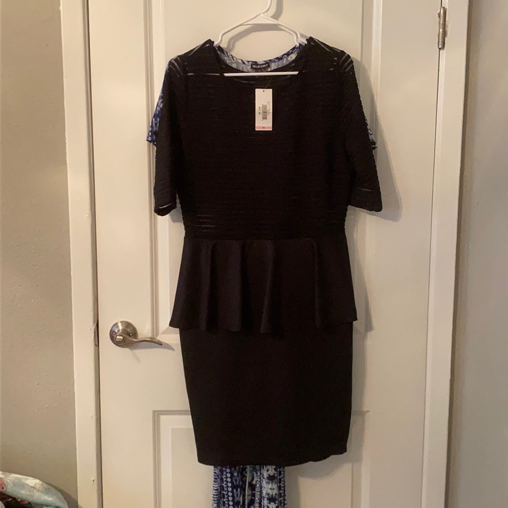 Black sheer top bodycon dress